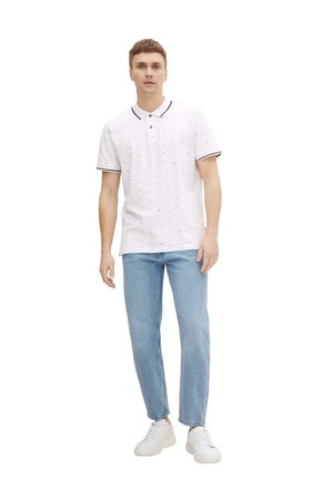 Poloshirt - white scattered waves design