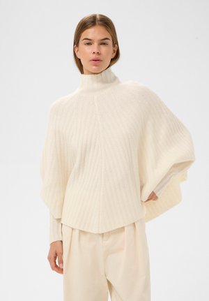 NABAAIW CAPE - Striktrøje - ecru