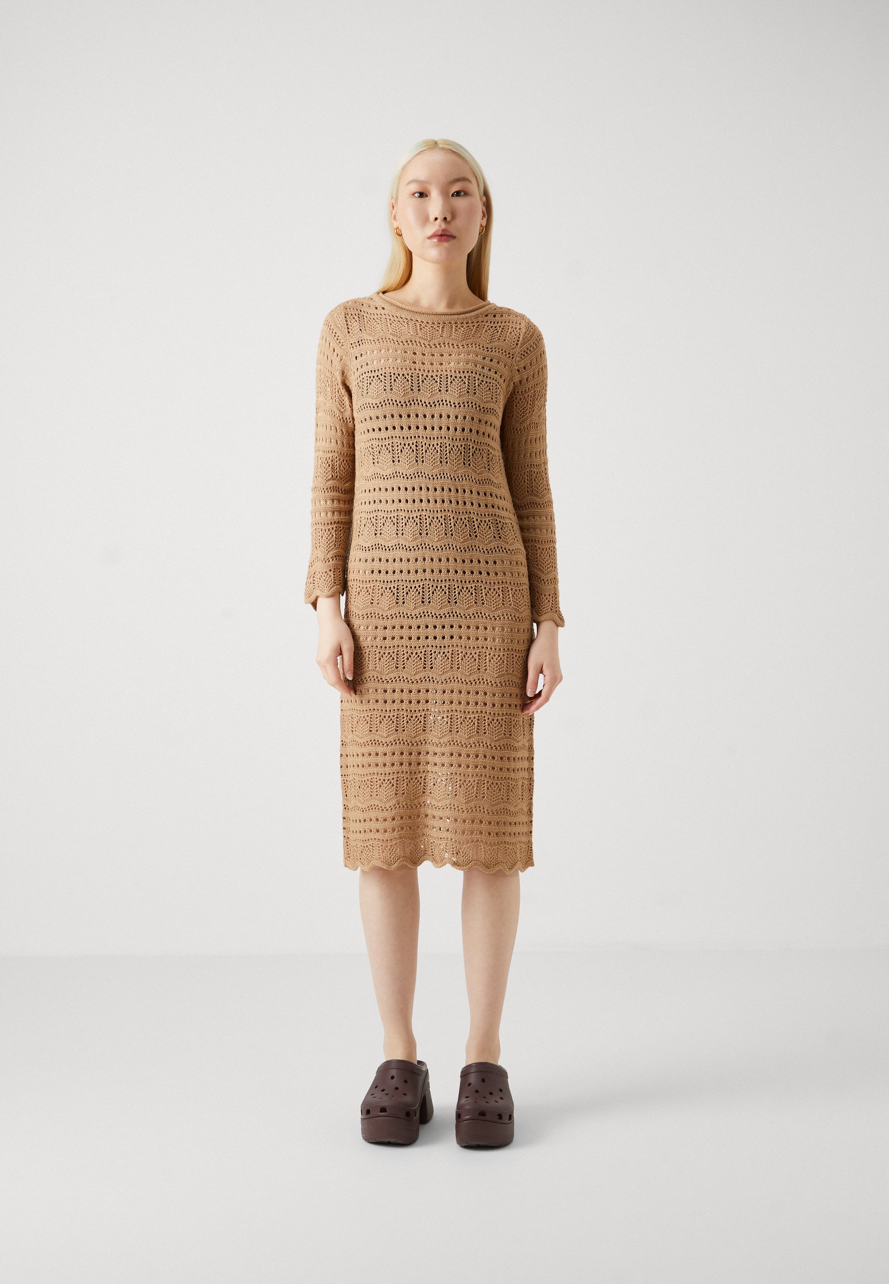 【NILLRING】Unbalanced boat neck short-sleeved Dress _ BEIGE 닐링