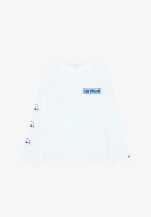 PULL&BEAR, LES PALMS DOLPHIN - T-SHIRT - Maglietta a manica lunga - white