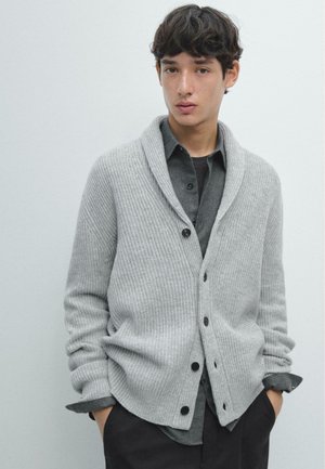 WITH COLLAR  - Cardigan - dark grey