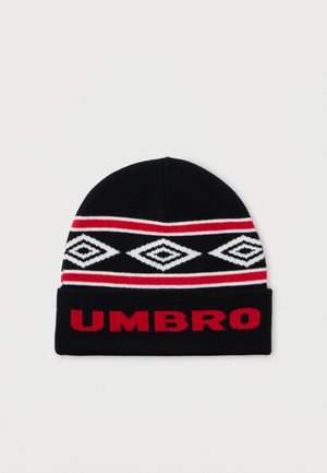 DIAMOND INTARSIA BEANIE UNISEX - Σκούφος - black/chili pepper/white