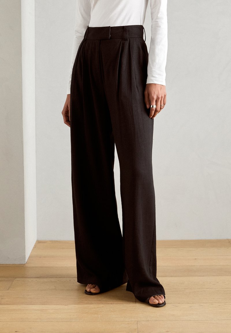 Anna Field by Zalando - LINEN BLEND - Pantalon classique - black, Agrandir