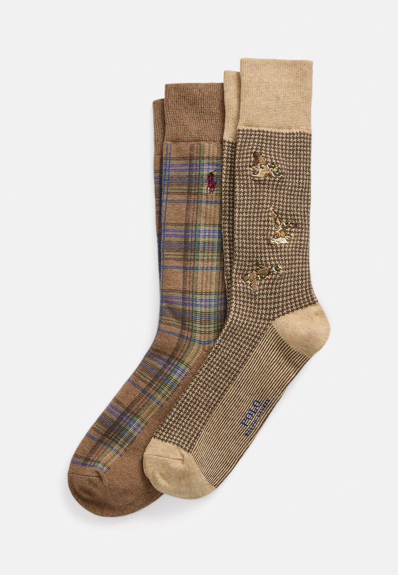 Polo Ralph Lauren - PATTERNED TROUSER SOCK 2 PACK - Sokid - camel, Suurenda