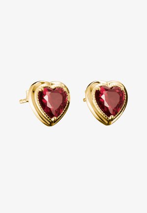 THOMAS SABO, OHRSTECKER HERZ GRANATROT KLEIN ELYNDRA - Oorbellen - gelbgoldfarben, rot