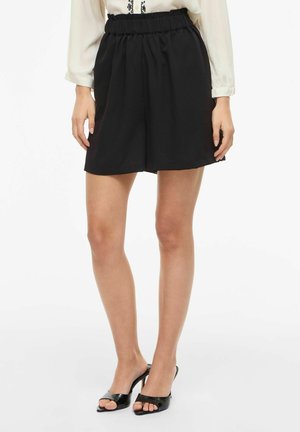 VILA SHORTS VIMATHILDE HIGH WAIST - Rövidnadrágok - black