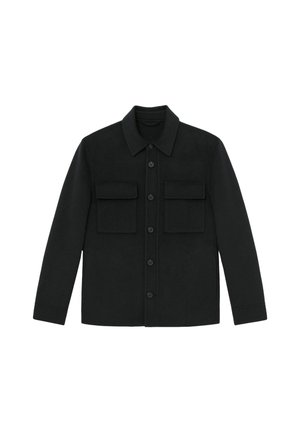 Must must nööbitav särk-jakk kraega, kahe rinnatasku ja pehme tekstuuriga. Esiküljel kuus nööpi.