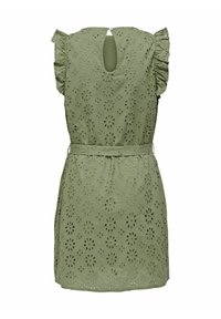 JDY REGULAR CUT ROUND NECK VOLUMINOUS ARM - Vestito casual - oil green