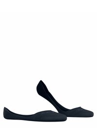 Zwarte balletschoenen van soepel synthetisch materiaal, met een ronde neus en een lage snit. Eenvoudige en naadloze constructie.