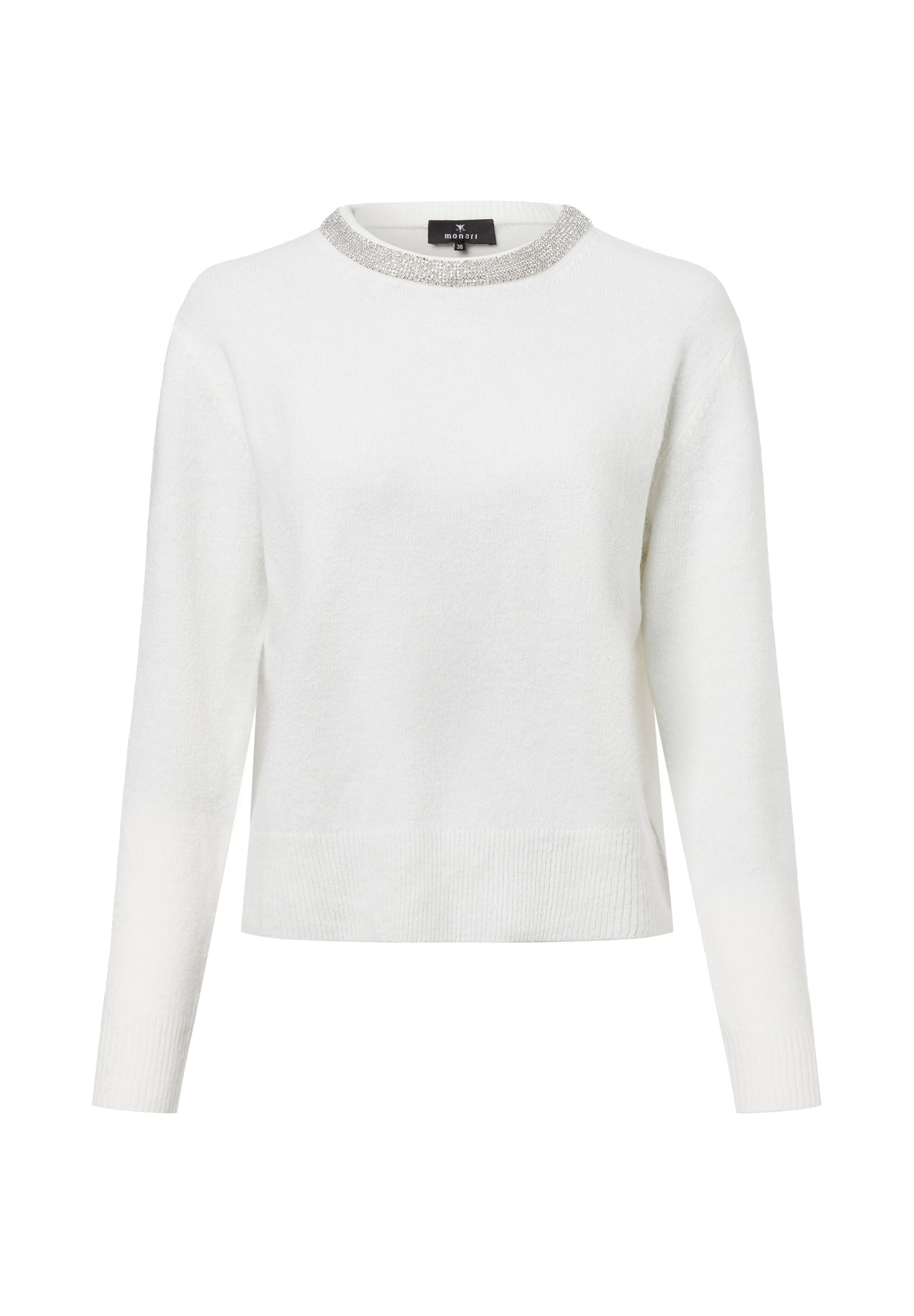Monari Pullover Pullover Rautenmuster Monari Rundhalspullover