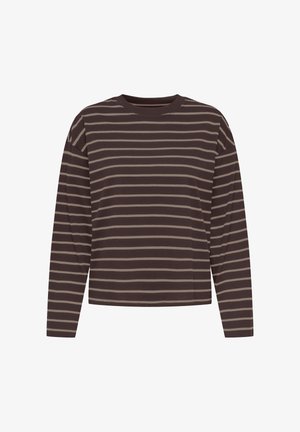 ONLY, ONLHAPPY L/S O-NECK STRIPE TEE JRS - Camiseta de manga larga - coffee bean