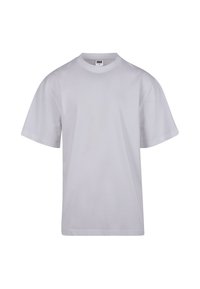 Απλό λευκό κοντομάνικο T-shirt με στρογγυλή λαιμόκοψη και χαλαρή εφαρμογή, εμφανισμένο σε λευκό φόντο.