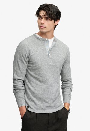 Superdry & Co, SUPERDRY MINI SLUB WAFFLE LONG SLEEVE GRANDAD TOP.. - Long sleeved top - grey grit marl