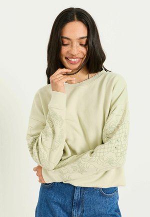 FatFace, REGULAR FIT - BRODERIE SLEEVE DETAIL CREW SWEAT . - Sweatshirt - light green