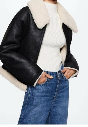 Mango, Veste en similicuir - black