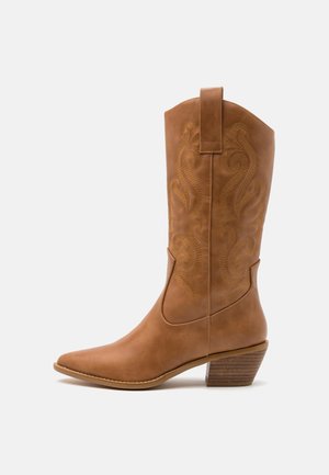 Cowboy/Biker boots - cognac