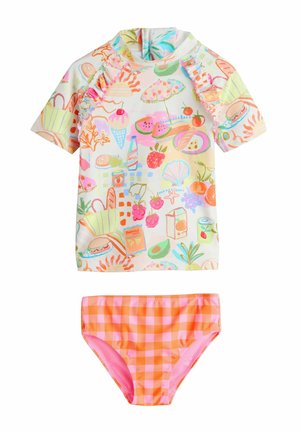 REGULAR FIT - SHORT SLEEVED FRILL SET - Braguita de bikini - orange picnic scene