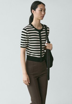 STRIPED SHORT SLEEVE - Gilet - metallic black