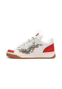 Unselected, white/red