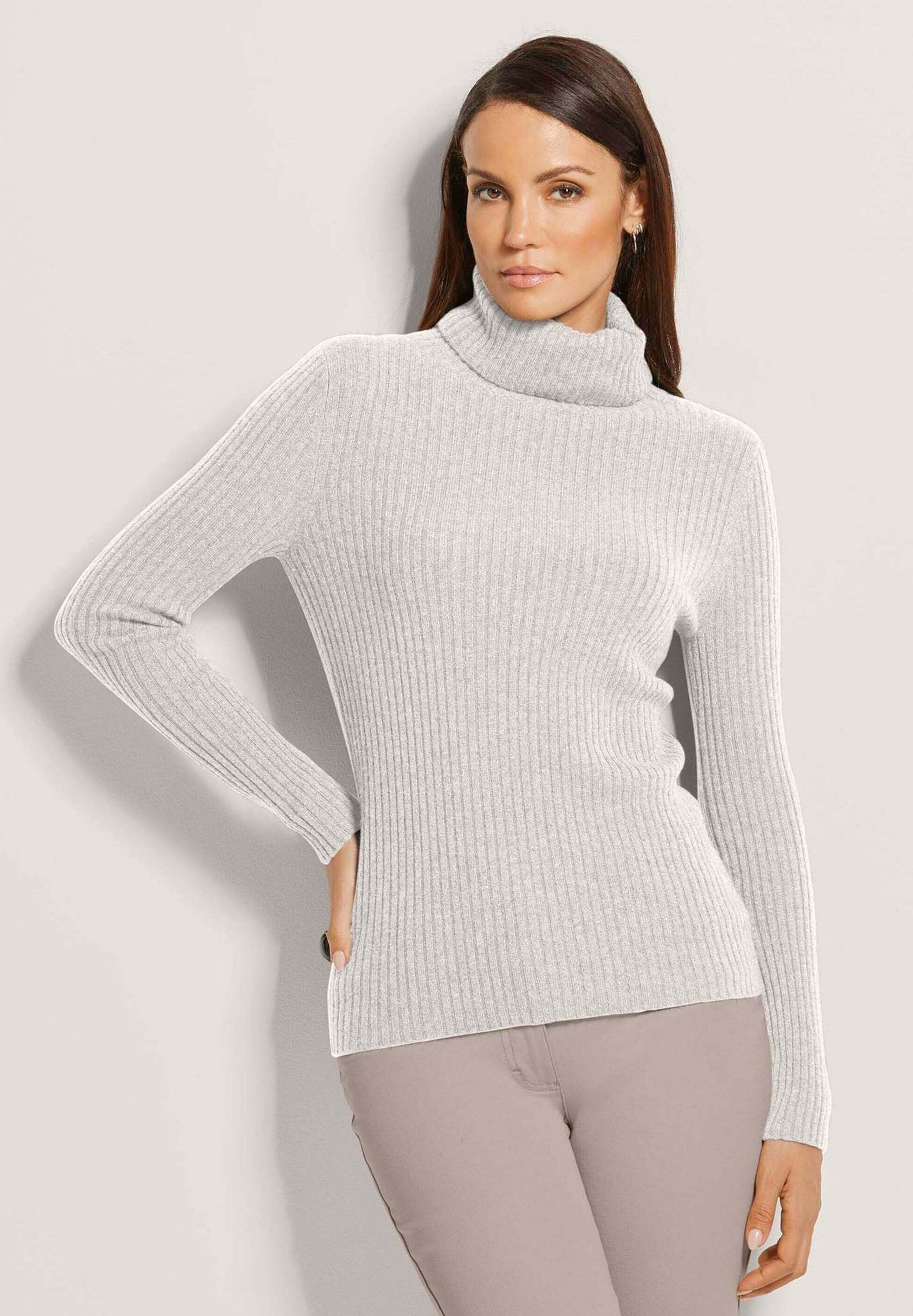 MADELEINE ROLLKRAGEN Strickpullover pearl white/grau Zalando