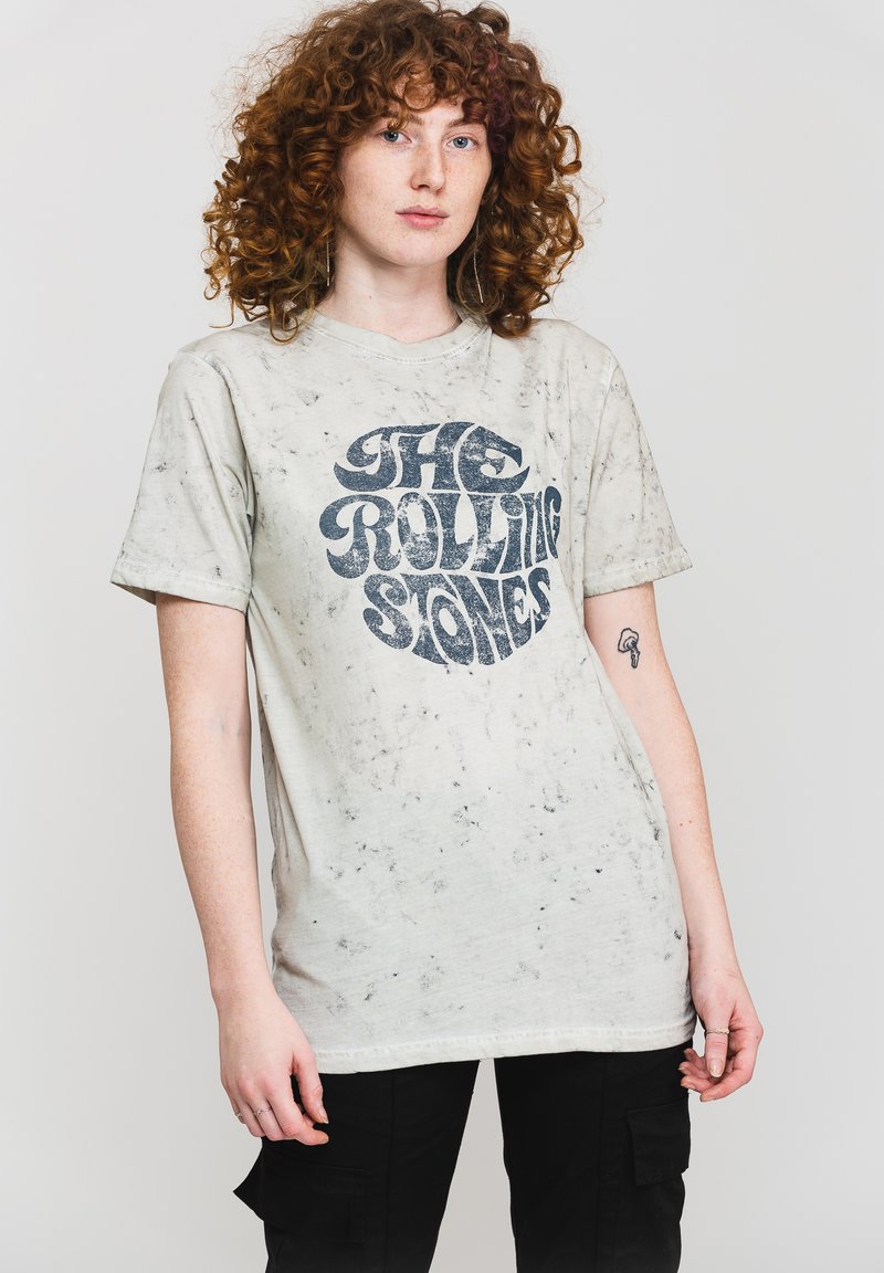 Paradiso Clothing THE ROLLING STONES LOGO DIP DYE - Print T-shirt - white