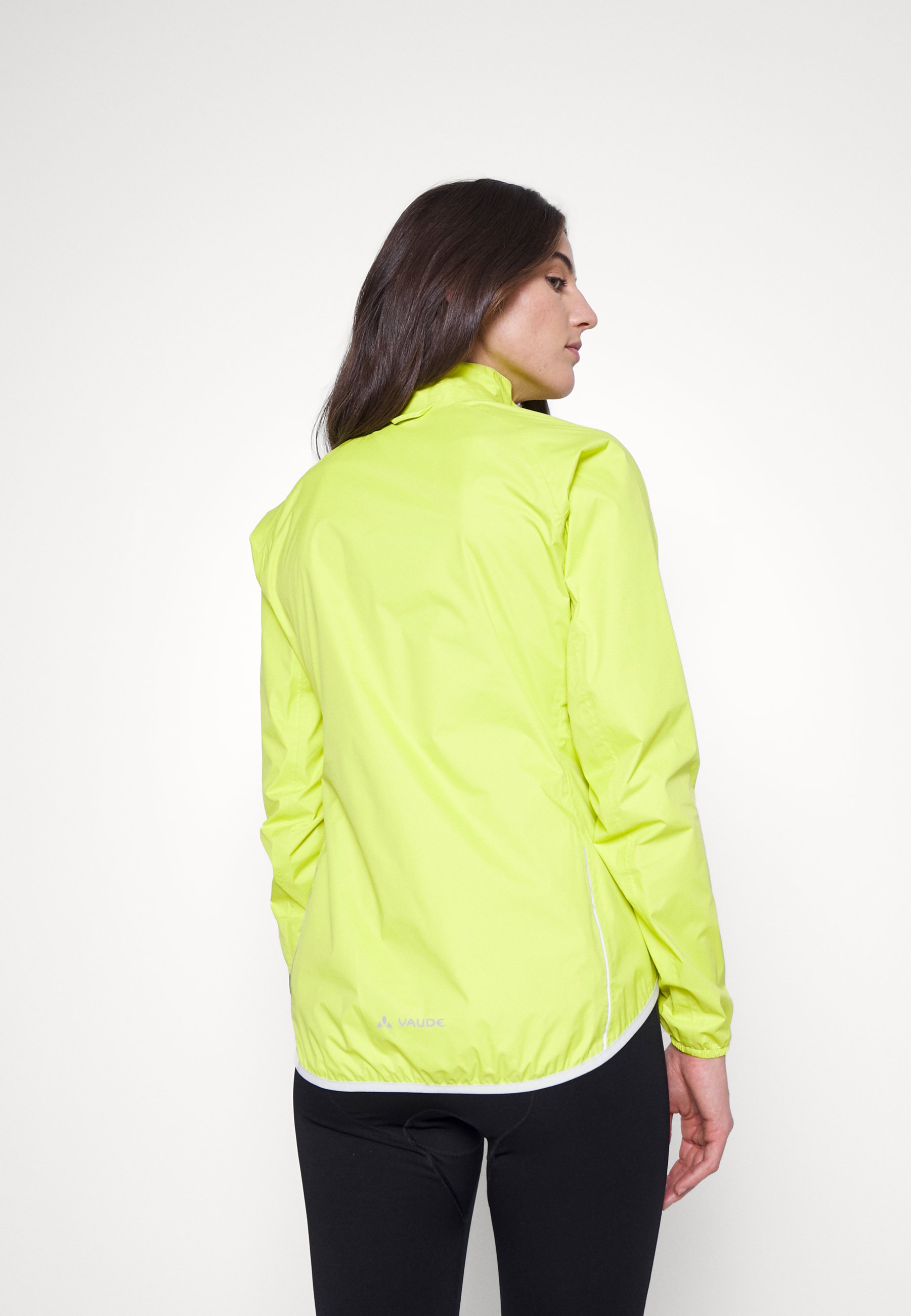 bright green waterproof jacket