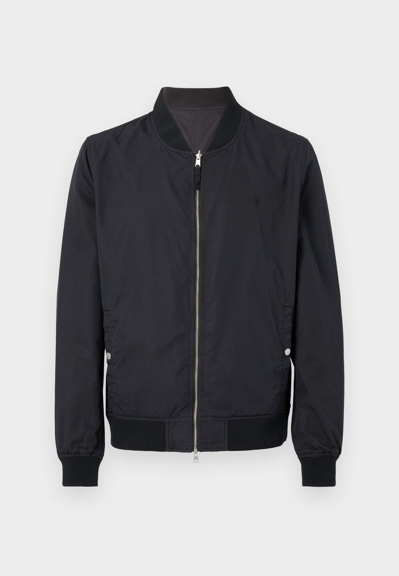 AllSaints REVERSIBLE BASSETT - Bomber Jacket - black/ gravestone grey ...