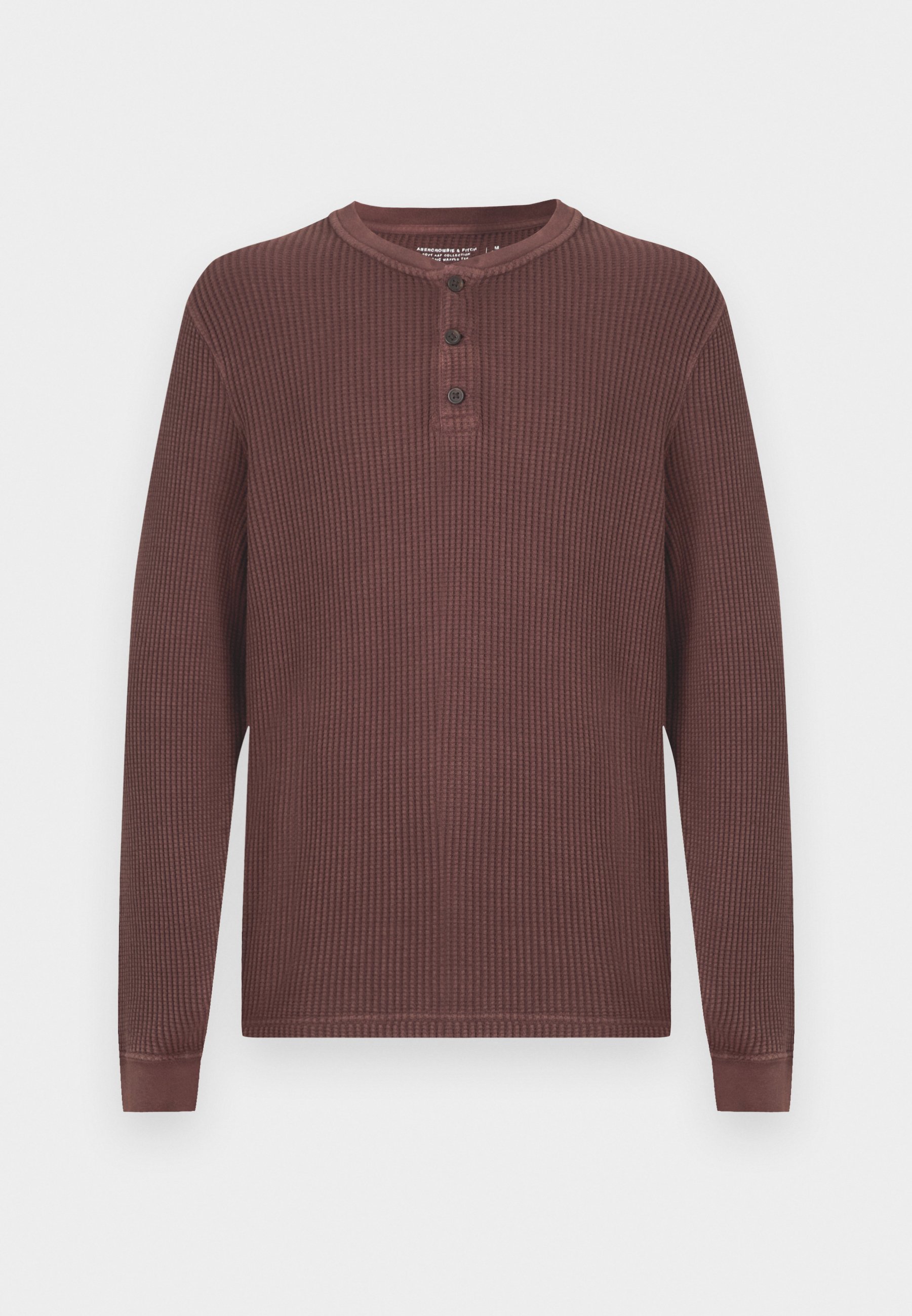 Abercrombie & Fitch CLASSIC HENLEY - Long sleeved top - brown