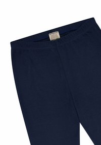 Leggings blu navy realizzati in morbido cotone misto, con una vita elastica e una superficie liscia, dotati di un'etichetta cucita all'interno.