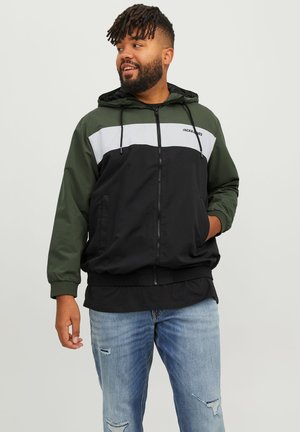 Jack & Jones JJERUSH HOOD - Overgangsjakke - forest night