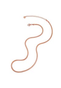 Rozā zelta ķēdes kaklarota ar gludu, elastīgu dizainu, kas aprīkota ar astes skavām un regulējamu garumu, lai nodrošinātu piemērotību.