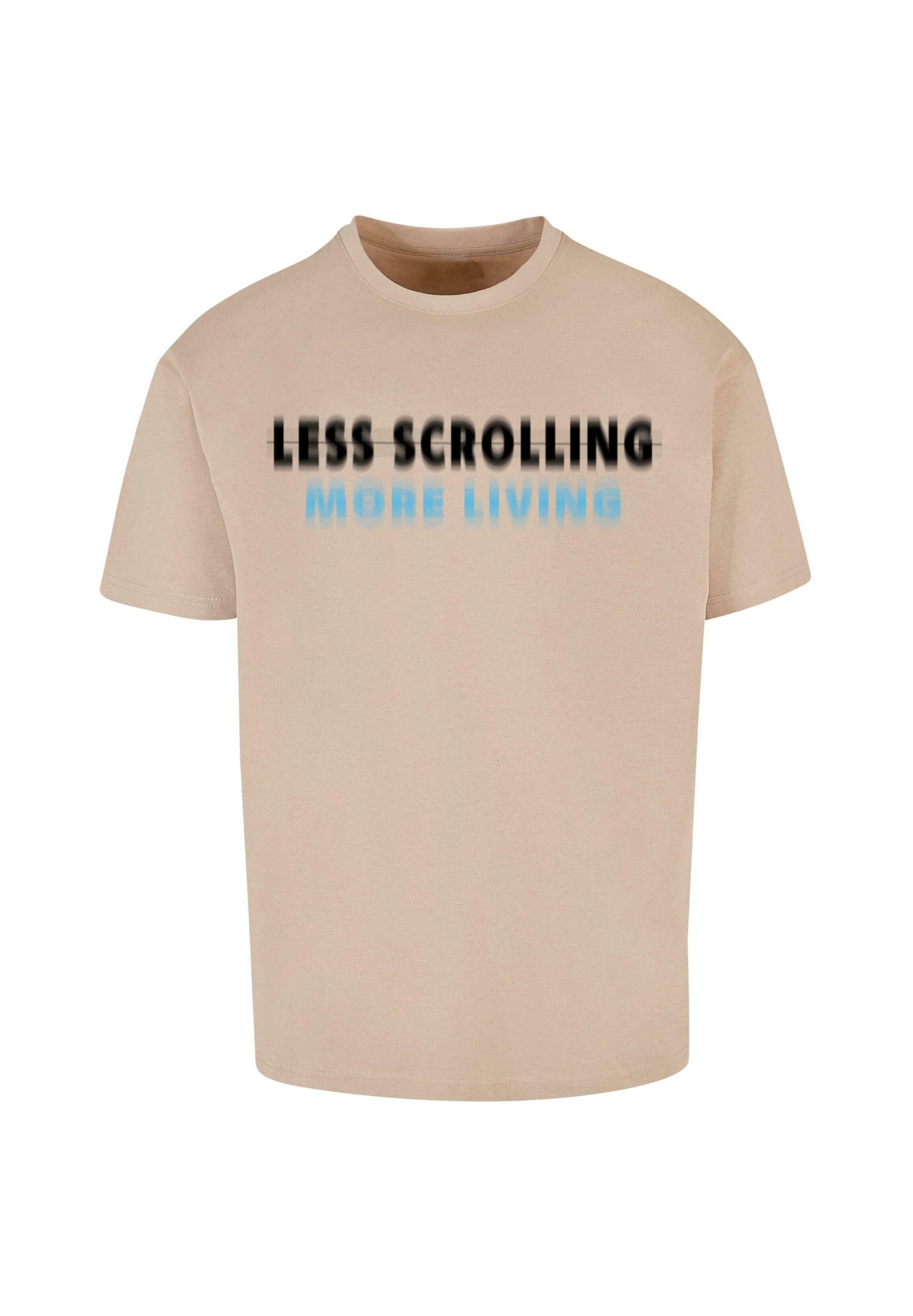 2Y Studios LESS SCROLLING - Print T-shirt - wet sand/sand