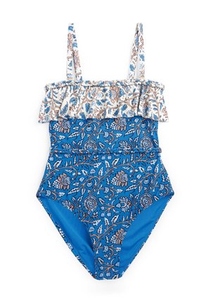 PLAITED BANDEAU TUMMY CONTROL SWIMSUIT - Baddräkt - blue paisley
