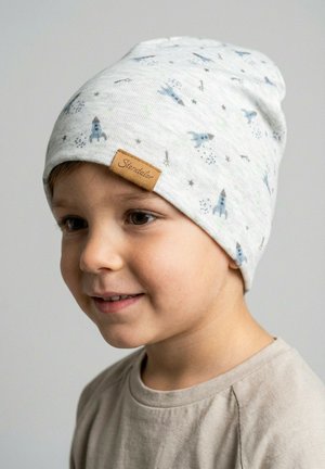 Sterntaler, BEANIE MIT RAKETEN, ZWEI TRAGEVARIANTEN - Beanie - silber