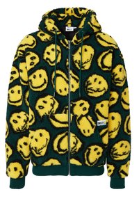 Karl Kani SIGNATURE SMILEY FULL ZIP UNISEX - Bunda z nepravej kože - green/yellow/black