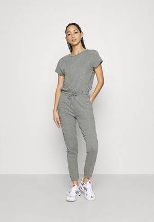 Short sleeves Sweat loung jumpsuit - Tuta jumpsuit - mottled grey