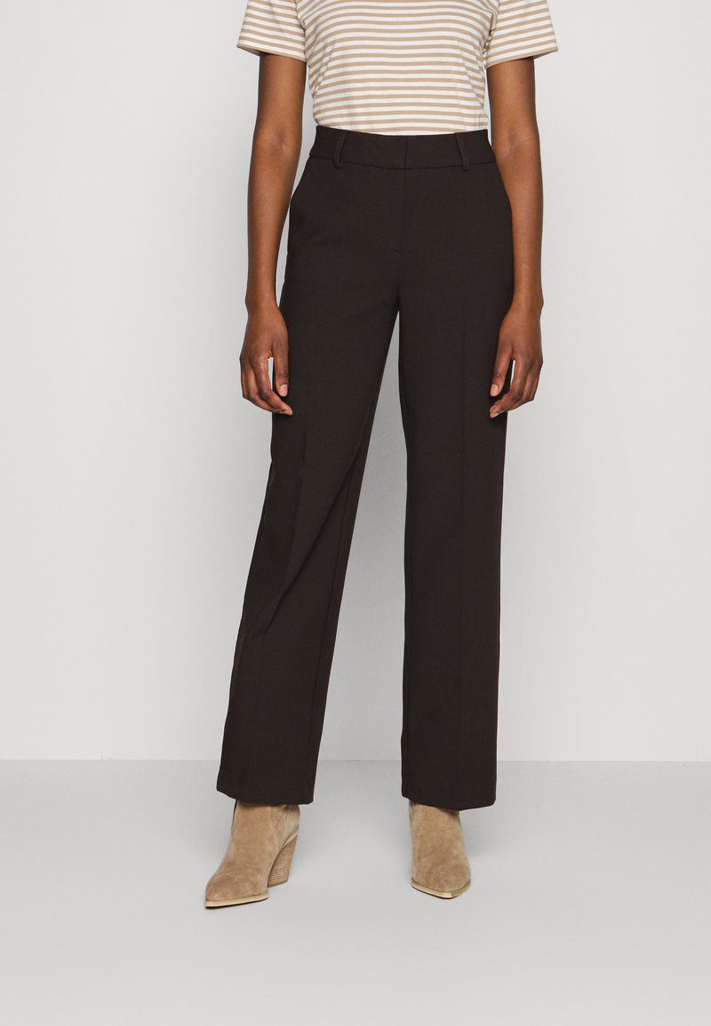 Selected Femme SLFRITA WIDE PANT - Calças - coffee bean