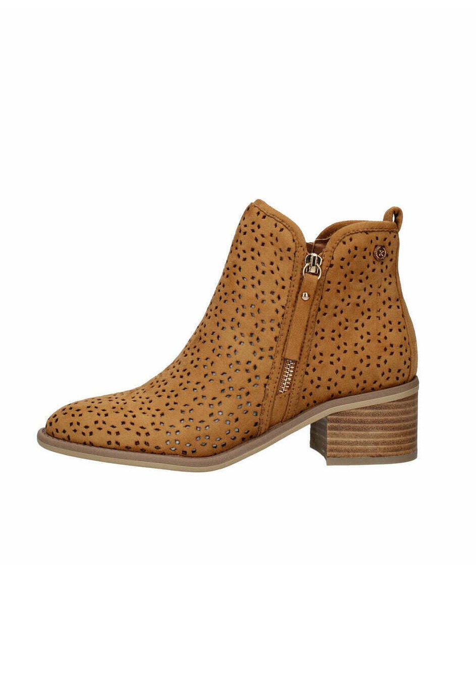 XTI - Stivaletto da Donna con Chiusura Lampo, Colore: Nero, Taglia: 37, Beige, 35 EU