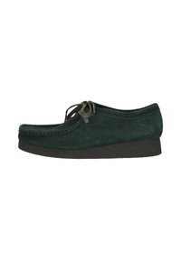 WALLABEE - Sportieve veterschoenen - a dark green suede