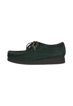 WALLABEE - Sportlicher Schnürer - a dark green suede