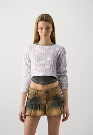 Pieces PCSPARKLY O NECK - Jumper - chrome grey/silver