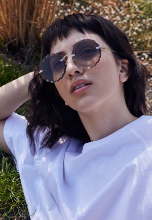 CHLOÉ ROSIE RIMLESS ROUNDED METAL SUNGLASSES - Γυαλιά ηλίου - gold-coloured/brown