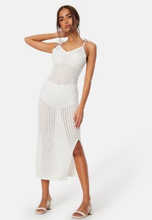 Bubbleroom CROCHET KNITTED TIE STRAP DRESS - Pouzdrov aty - white
