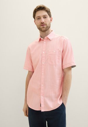TOM TAILOR KURZARM - Hemd - coral white structure