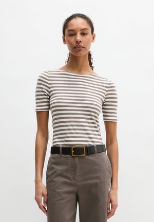 GESTREIFTES SLIM  - T-shirt con stampa - medium brown