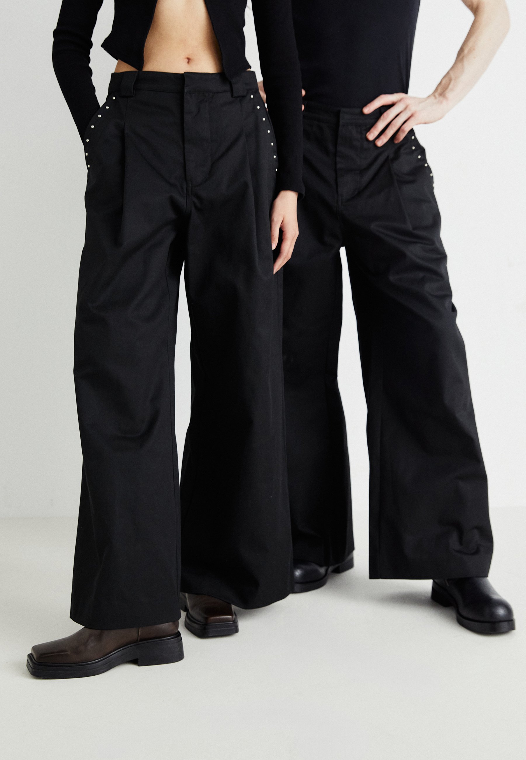 パンツ Jaded London Studded Black Goliath Pants Shop Black Pinstripe Goliath Pants | Jaded London | Clothing