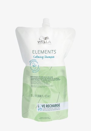 Wella Professionals Elements Calming Shampoo uzupełniająca saszetka, 1L, 92% składników naturalnych, bez siarczanów i silikonów, do delikatnej lub suchej skóry głowy.