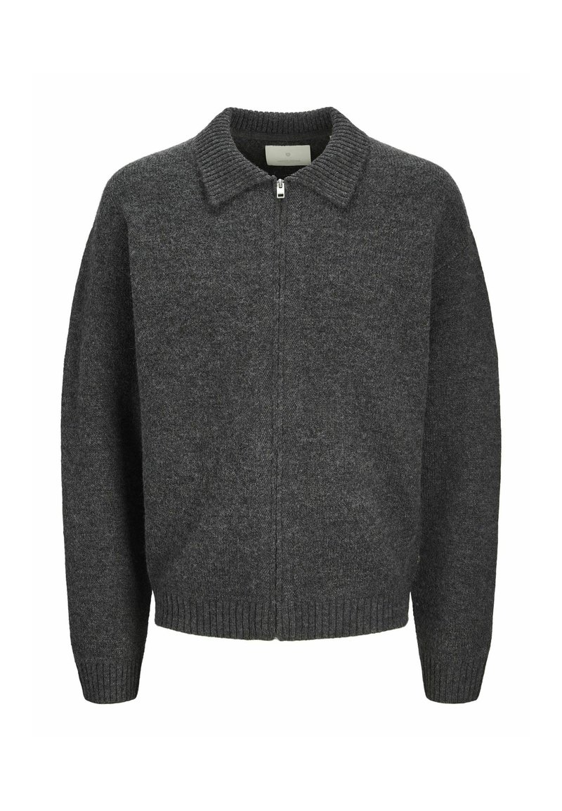 Jack Jones PREMIUM Strickjacke dark grey melange/dunkelgrau