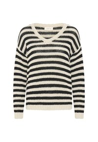 Cream GIVEME STRIPE  - Pullover - ancient scroll ad black stripe