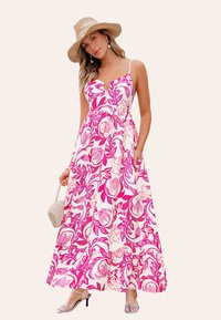 Cupshe VIBRANT FLORAL FOR EFFORTLESS SUMMER STYLE - Maxi-jurk - pink